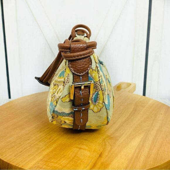 Liz Claiborne Linen Canvas Paisley Floral Shoulder Mini Hobo Bag - Picture 5 of 16
